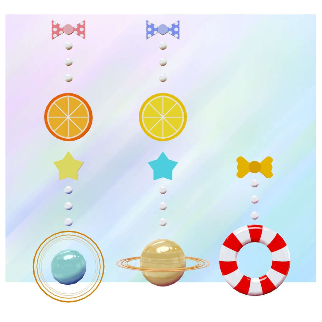 まんまるイヤリング【VRChat想定】