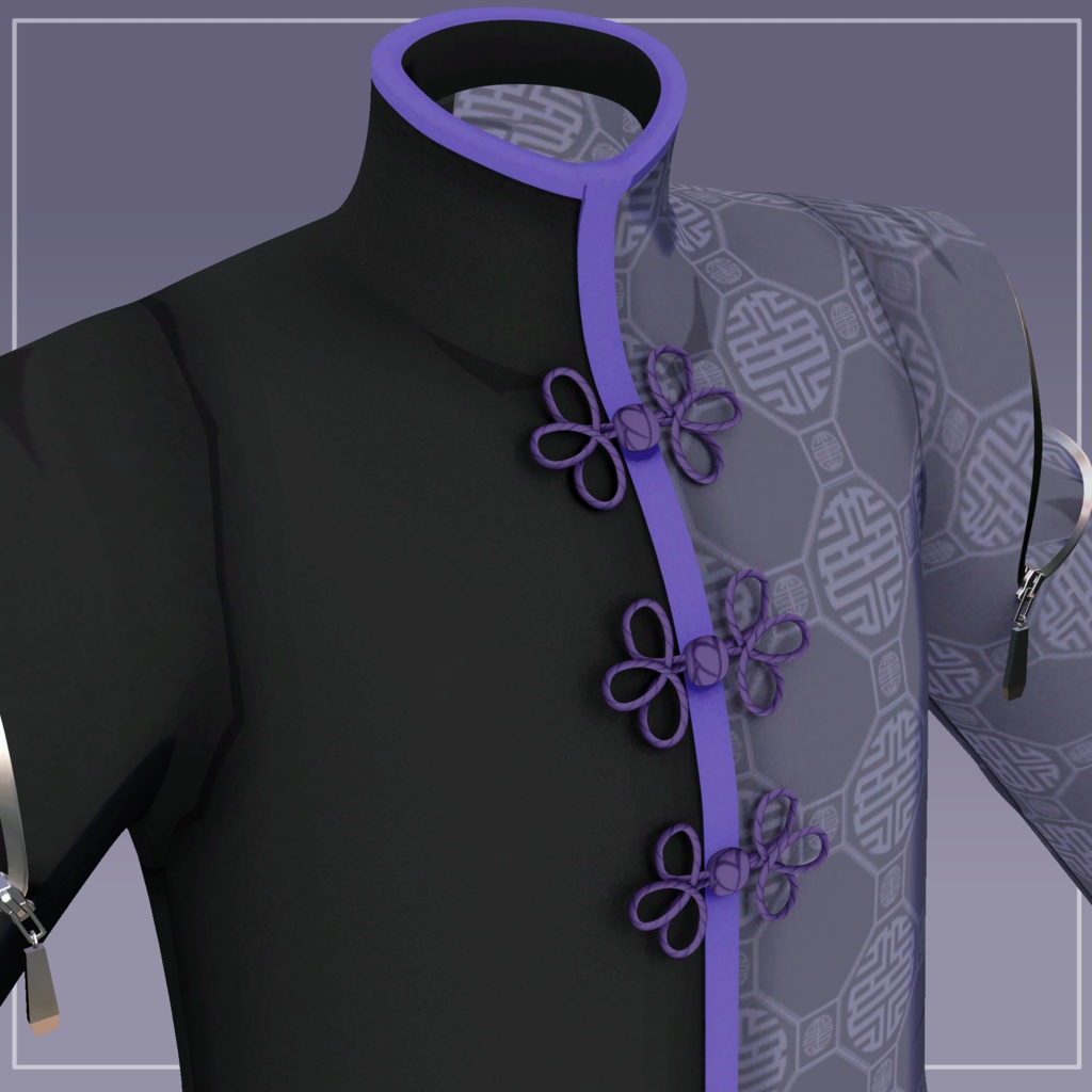 【for Grus・Lapwing】off-shoulder china shirt【VRChat想定】