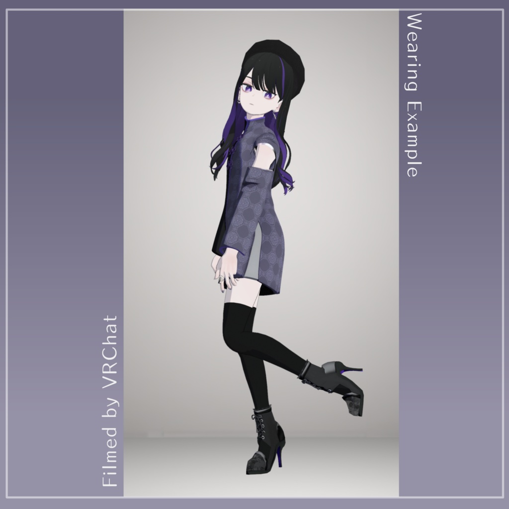 【for Grus・Lapwing】off-shoulder china shirt【VRChat想定】