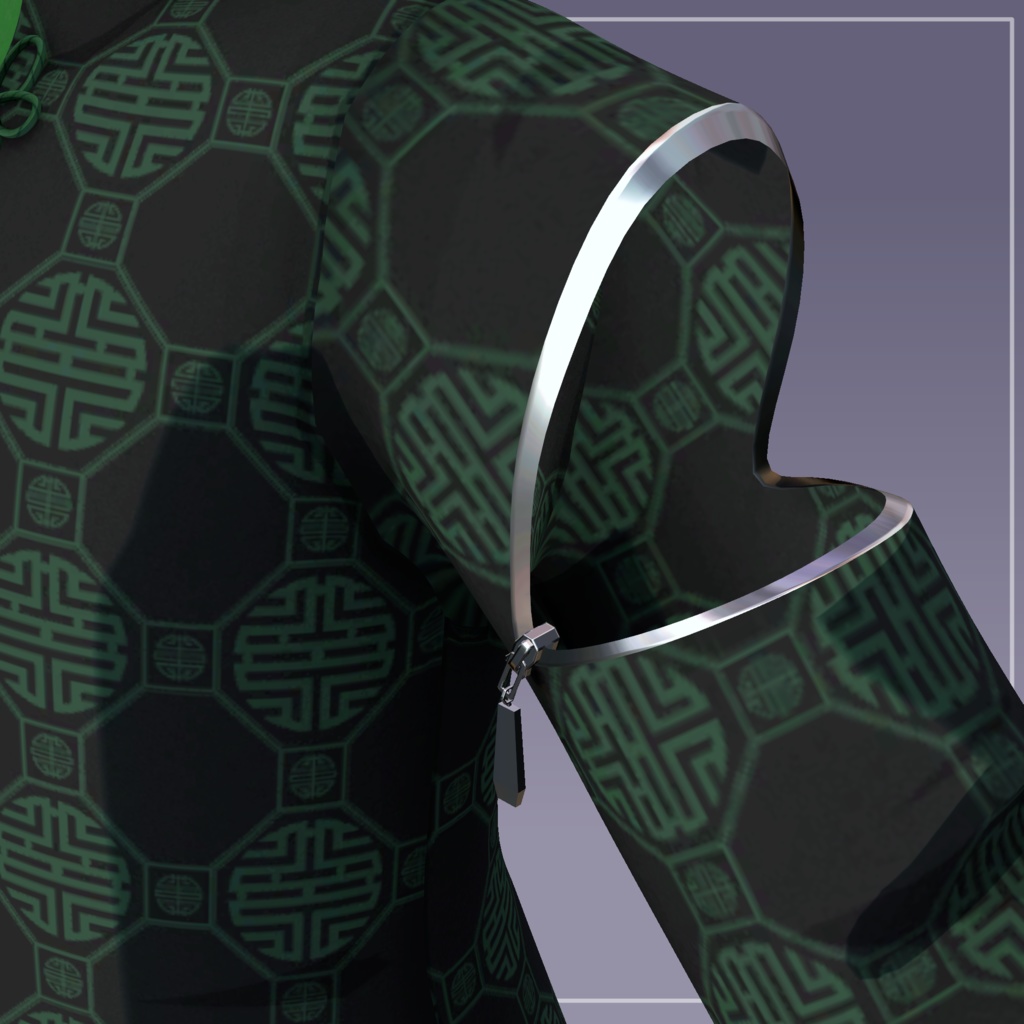 【for Grus・Lapwing】off-shoulder china shirt【VRChat想定】