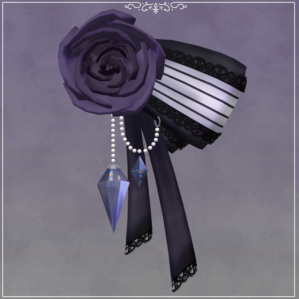 GOTHIC ROSE HAIR ACCESSORY【VRChat想定】