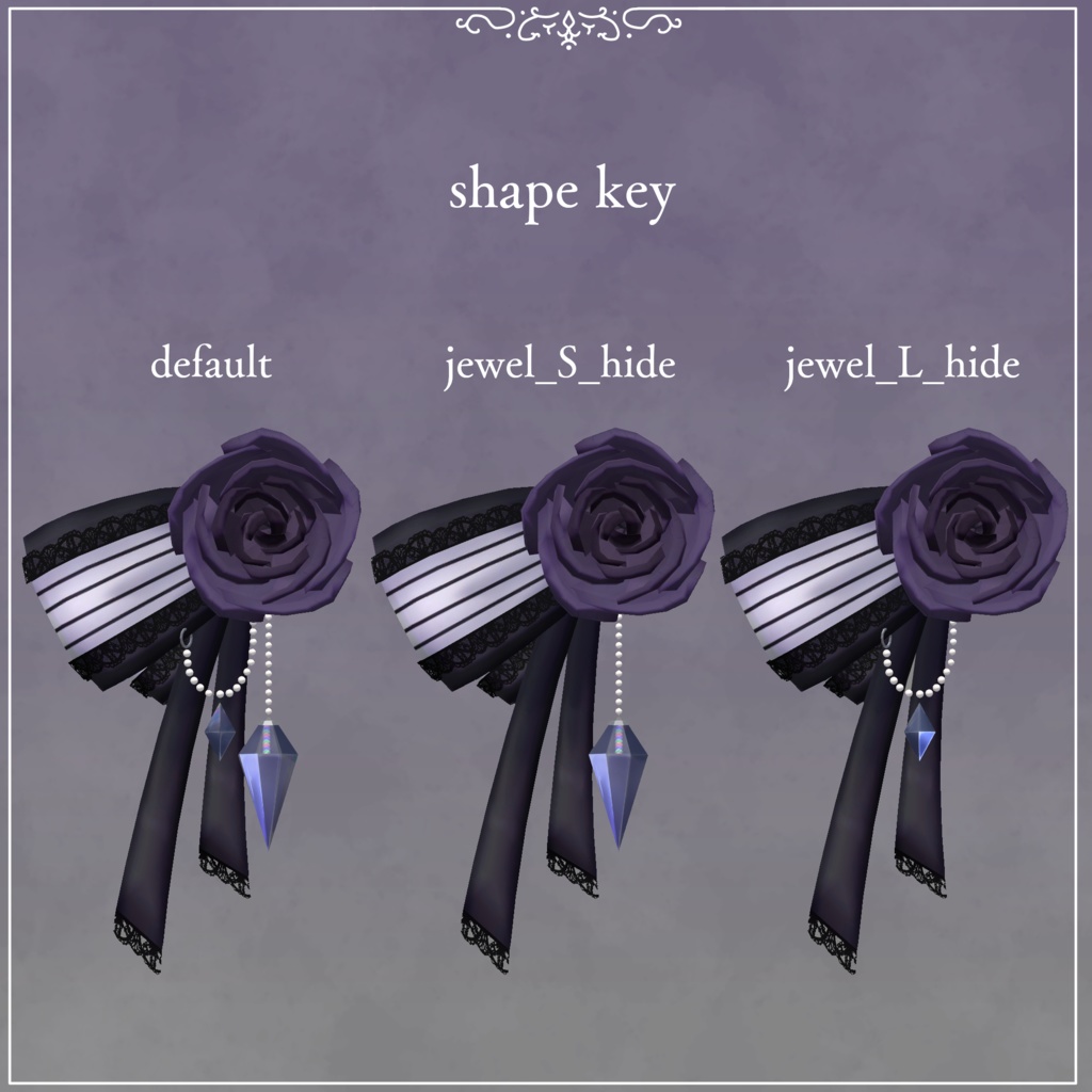 GOTHIC ROSE HAIR ACCESSORY【VRChat想定】