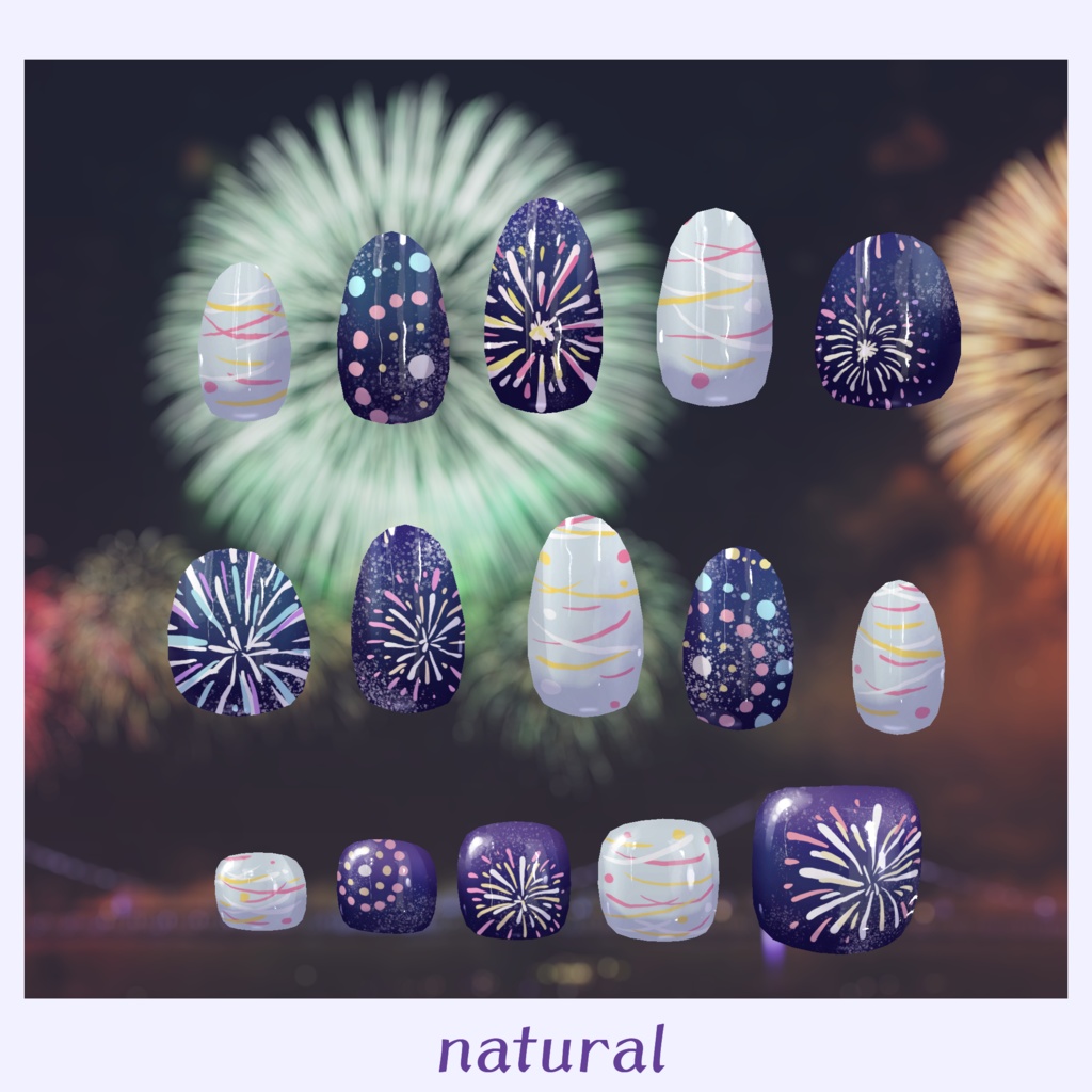 【MDollnail対応】はんなり花火【VRChat想定】