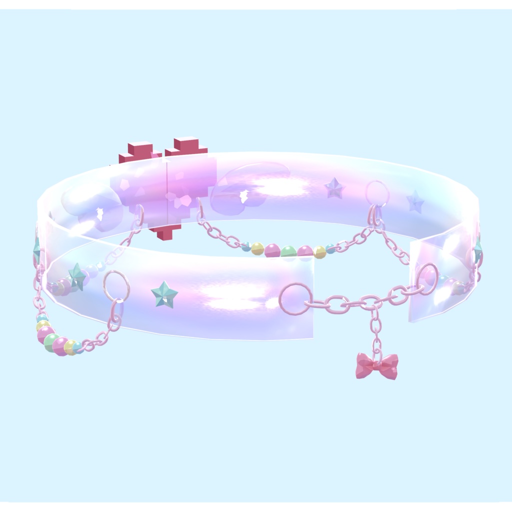 ホログラム・デジタルハートチョーカー【VRChat想定】