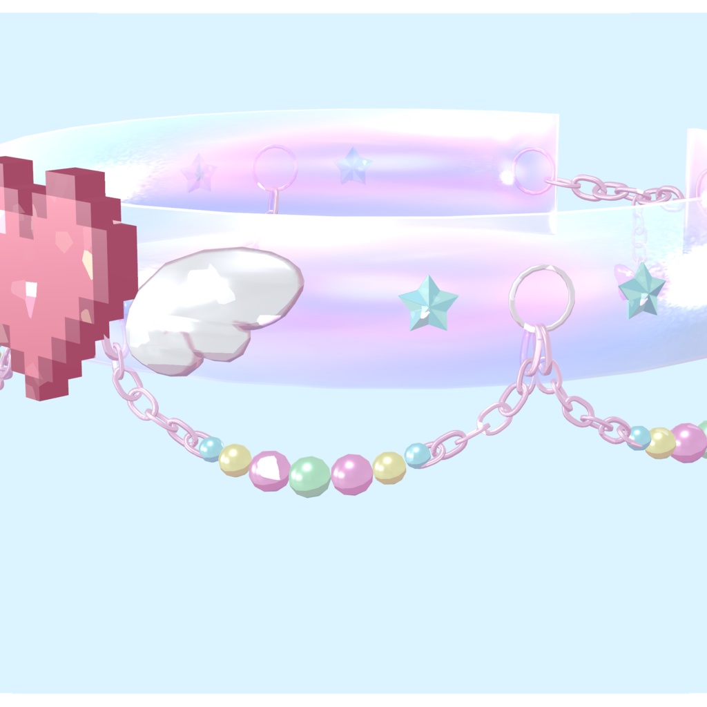 ホログラム・デジタルハートチョーカー【VRChat想定】