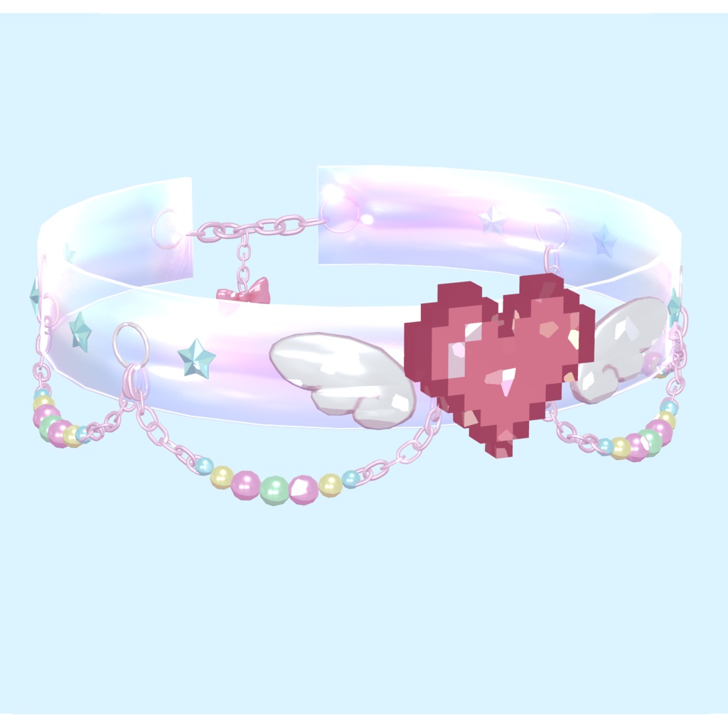 ホログラム・デジタルハートチョーカー【VRChat想定】