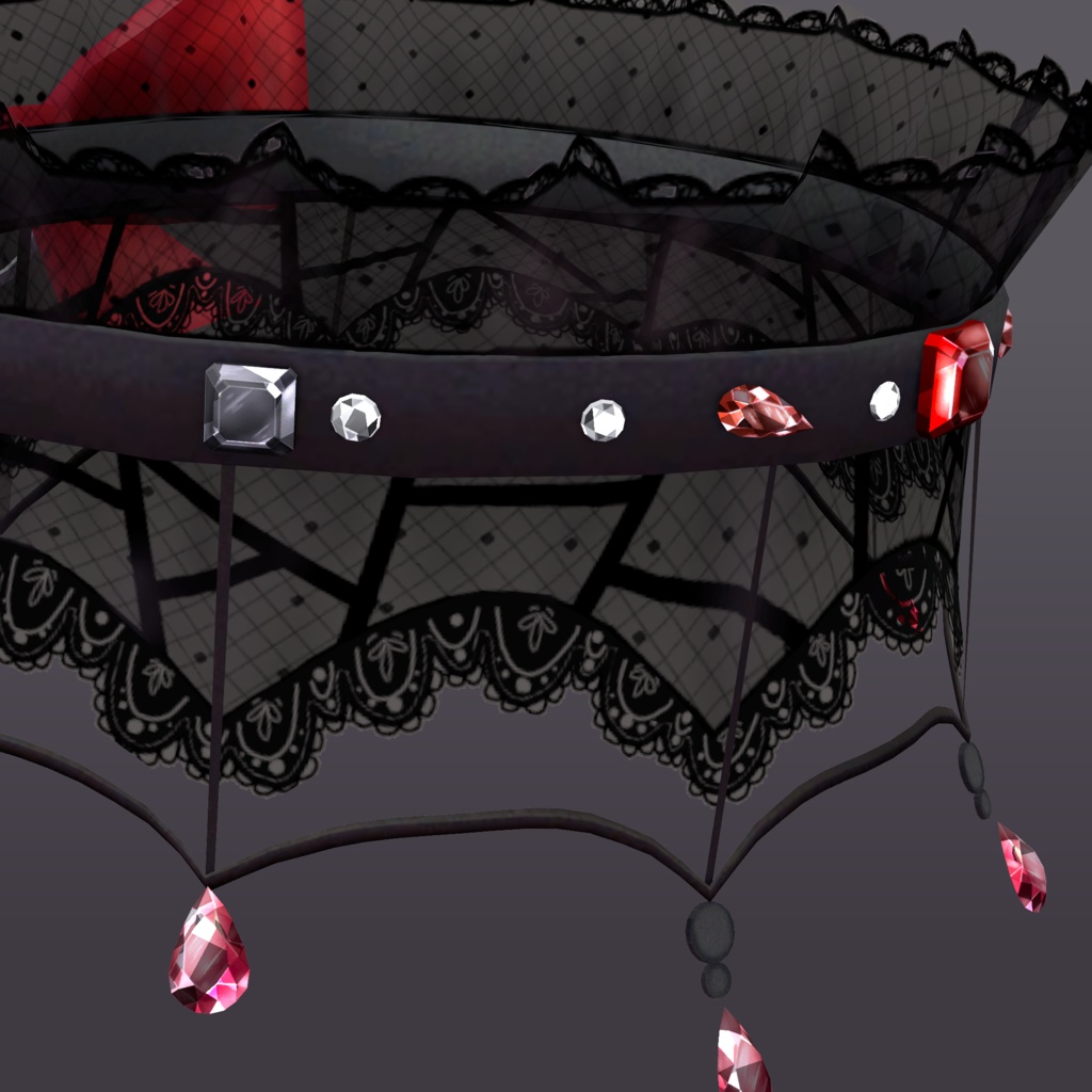 Spider Lace Choker【VRChat想定】