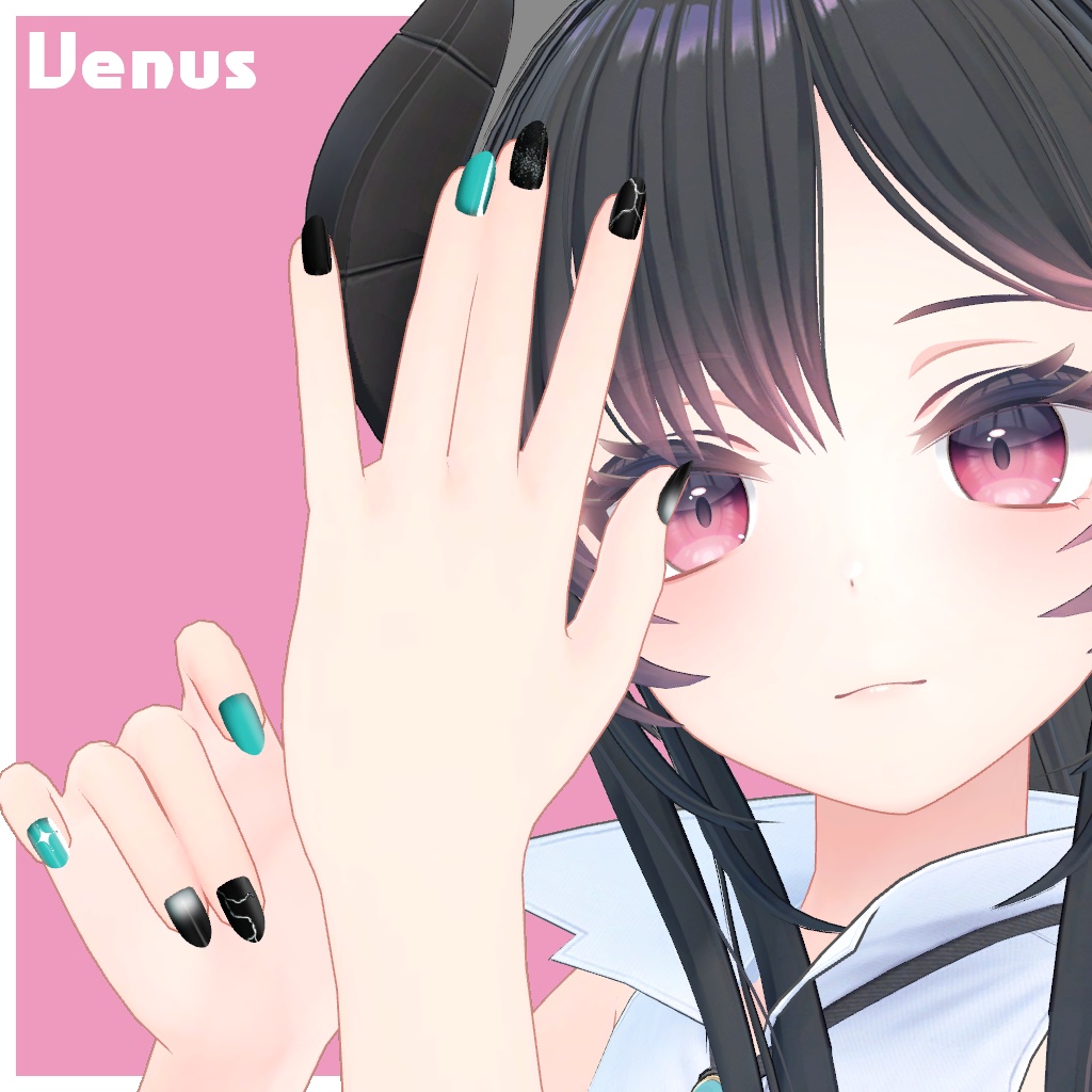 【まるぼでぃアバターズ対応】バラエティネイルテクスチャセット