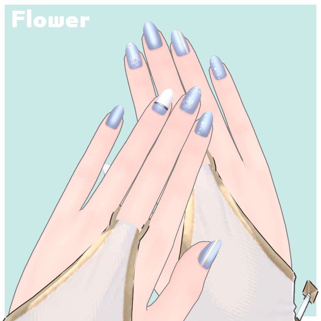 【まるぼでぃアバターズ対応】バラエティネイルテクスチャセット