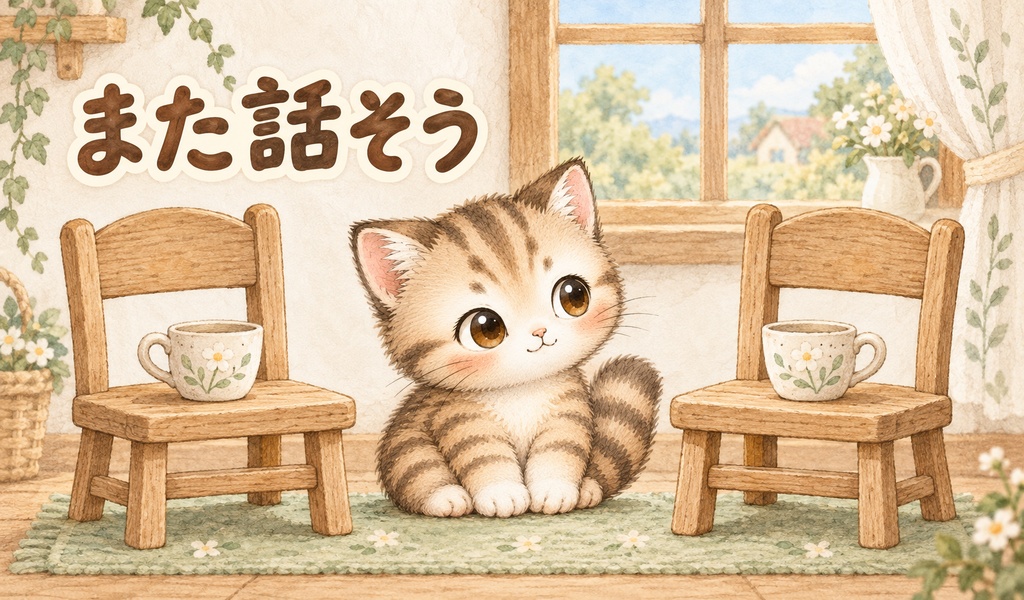 【スマホ壁紙4枚+印刷カード8枚】ねふりぃのやさしい気づかいセット|猫・癒し・デジタル素材