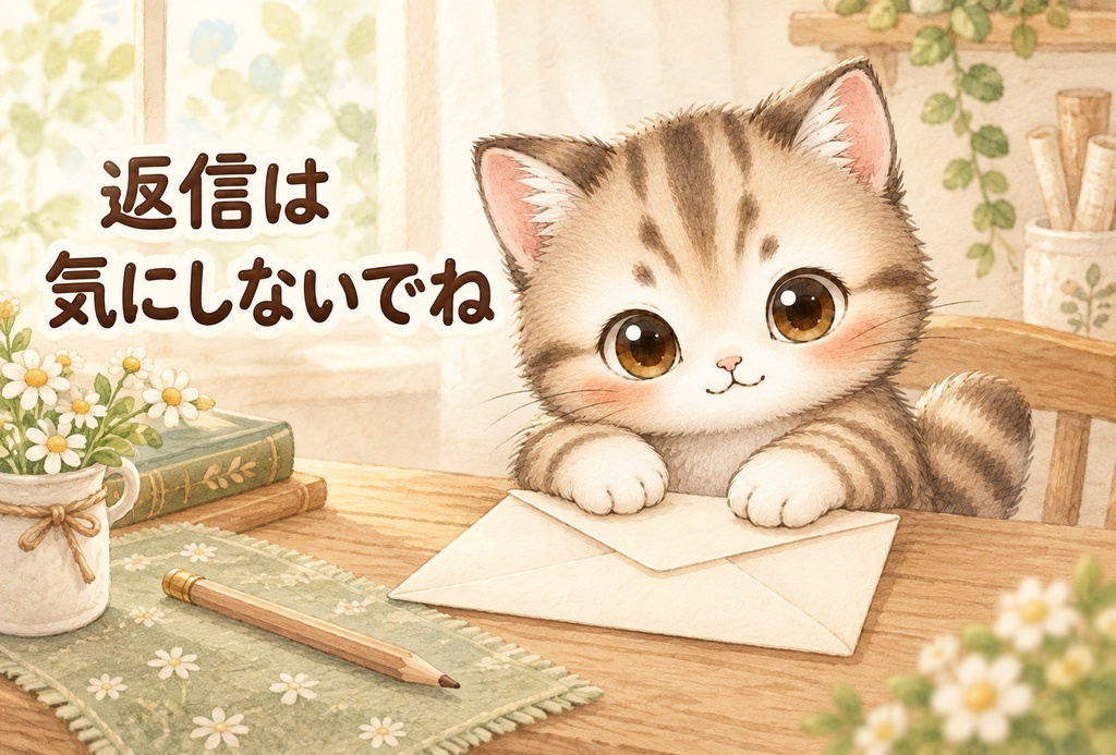 【スマホ壁紙4枚+印刷カード8枚】ねふりぃのやさしい気づかいセット|猫・癒し・デジタル素材
