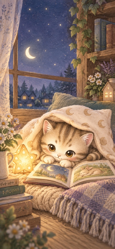 ねふりぃの夜のやすらぎ・スマホ壁紙4枚セット