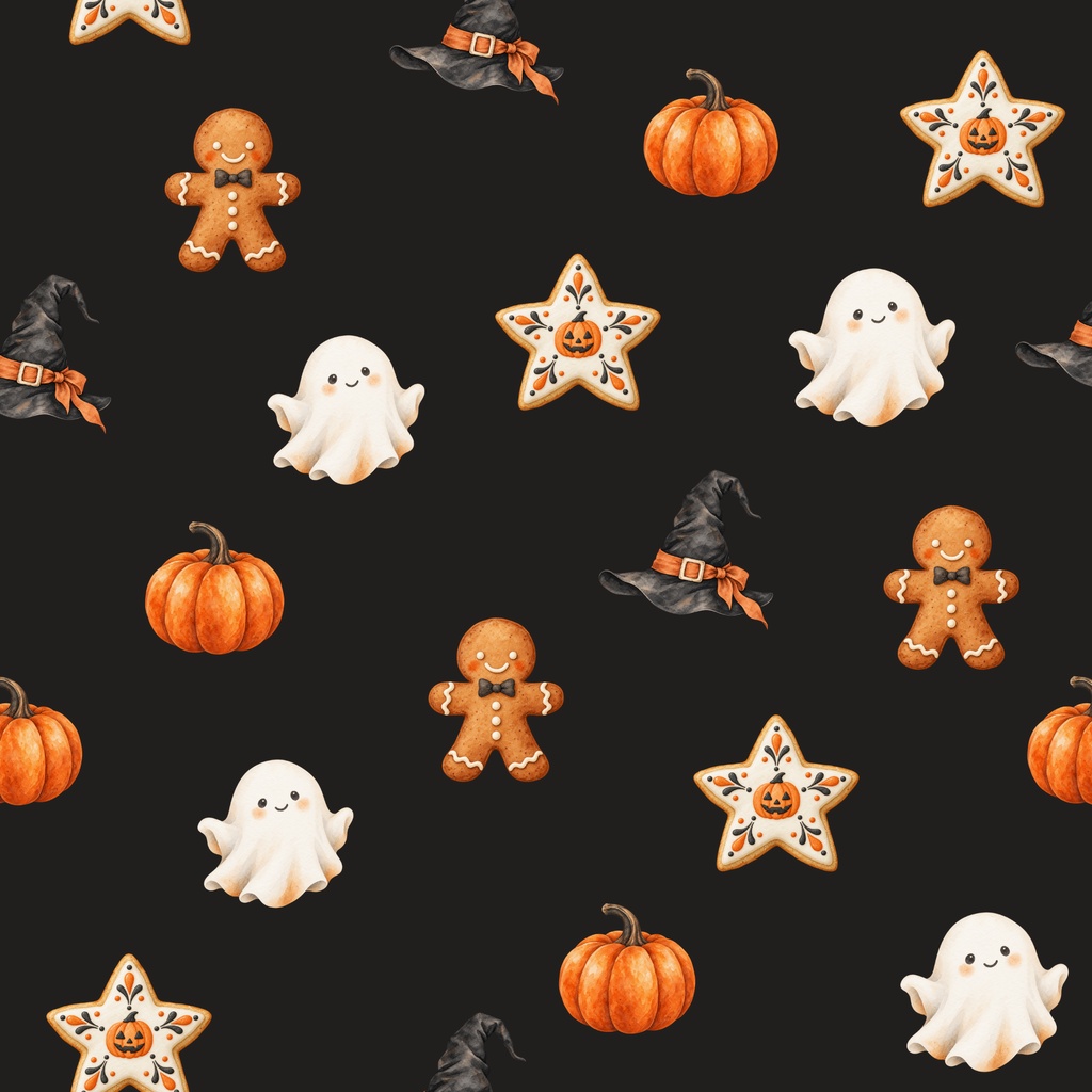 やさしい水彩ハロウィーン|シームレスデジタルペーパー6枚セット