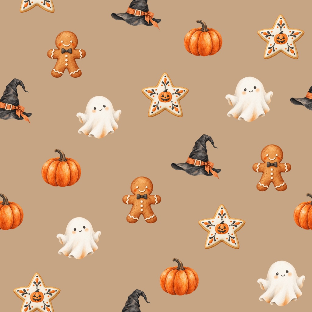 やさしい水彩ハロウィーン|シームレスデジタルペーパー6枚セット