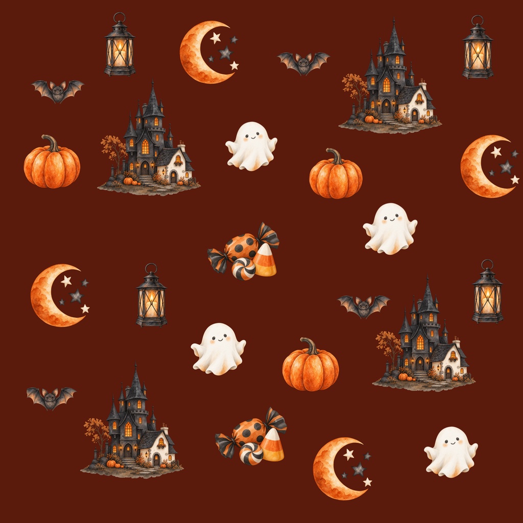 やさしい水彩ハロウィーン|シームレスデジタルペーパー6枚セット
