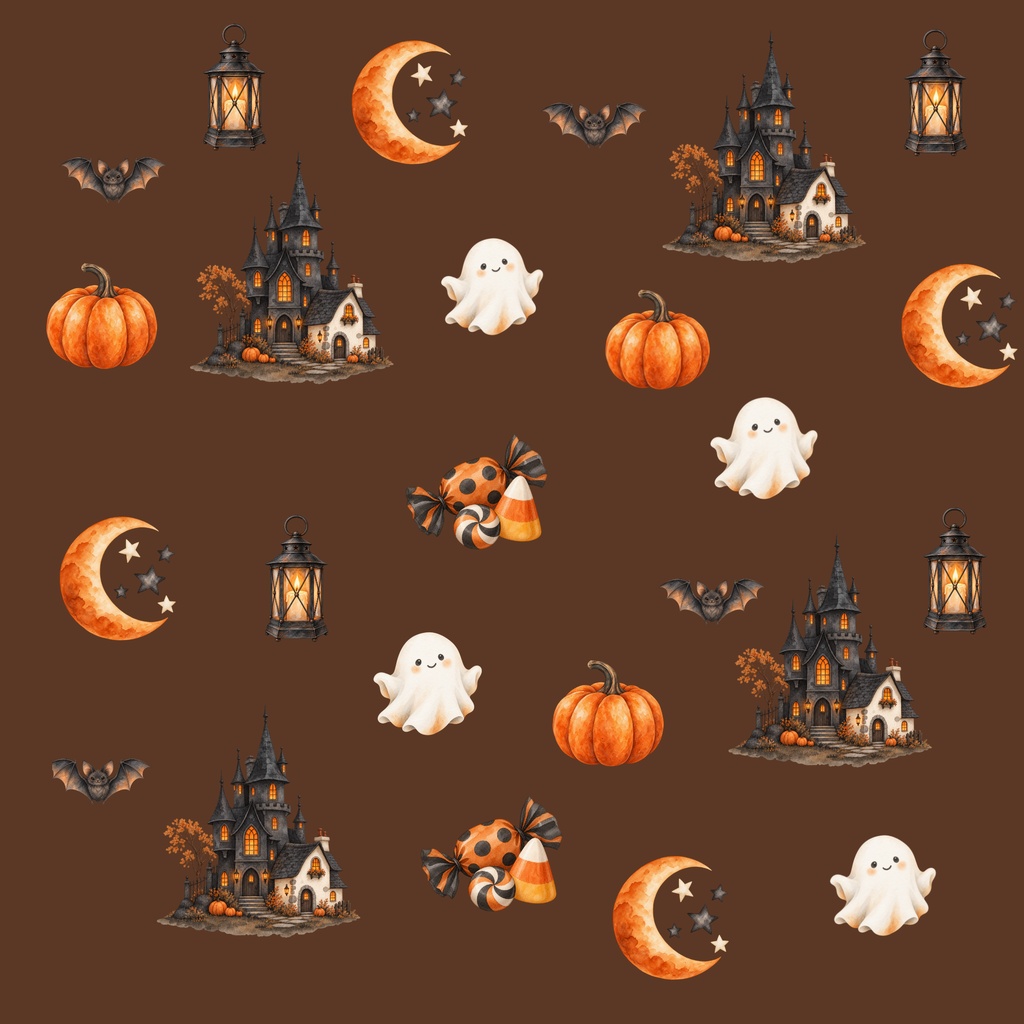 やさしい水彩ハロウィーン|シームレスデジタルペーパー6枚セット
