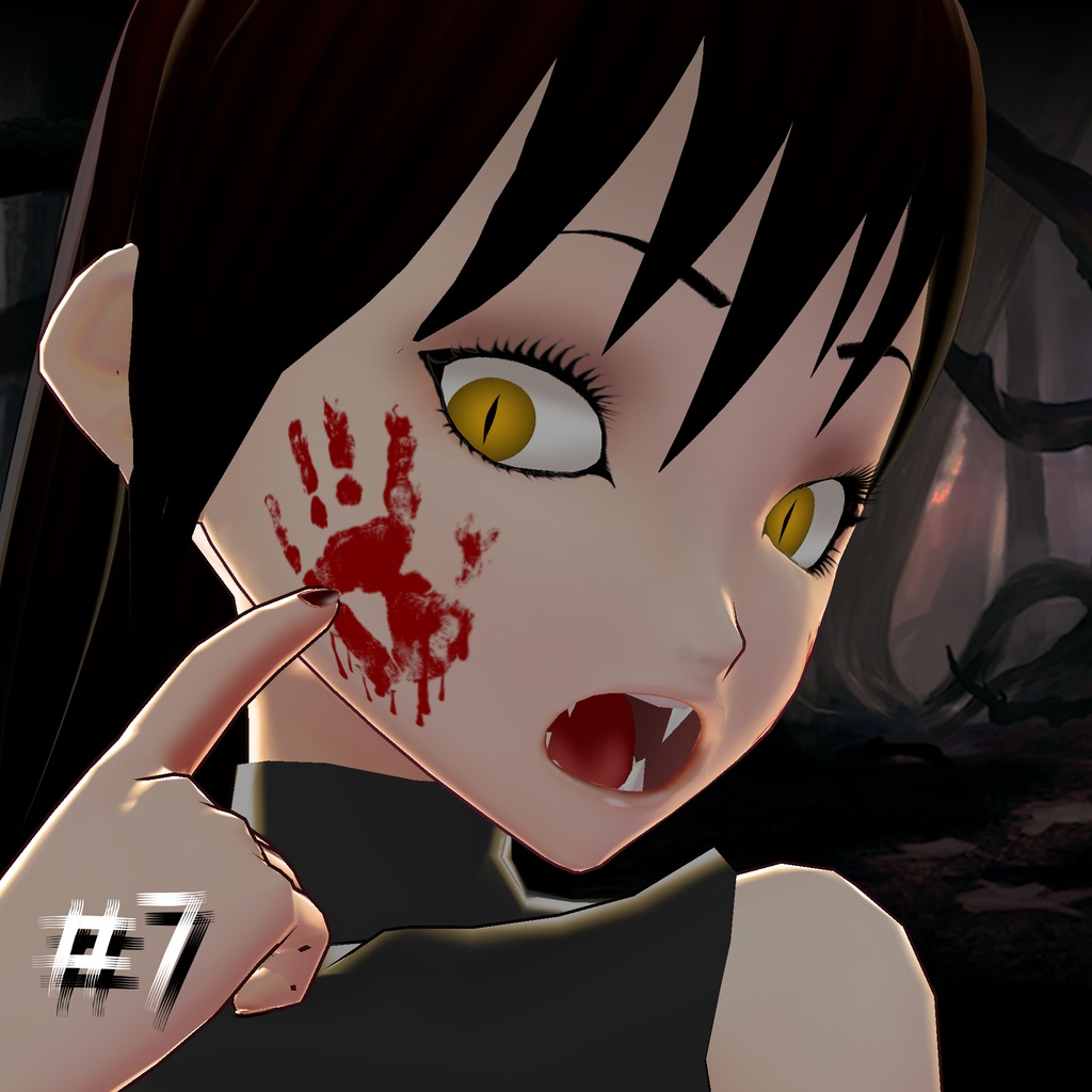 #7 ~ Free Bloody Hand Face Paint for VRoid Studio