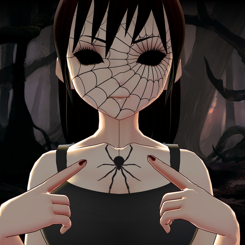 #10 ~ Free Spider Web Face Paint for VRoid Studio