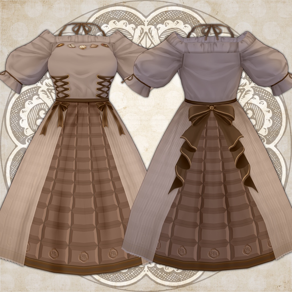 VRoid用とろけるショコラのワンピースセット