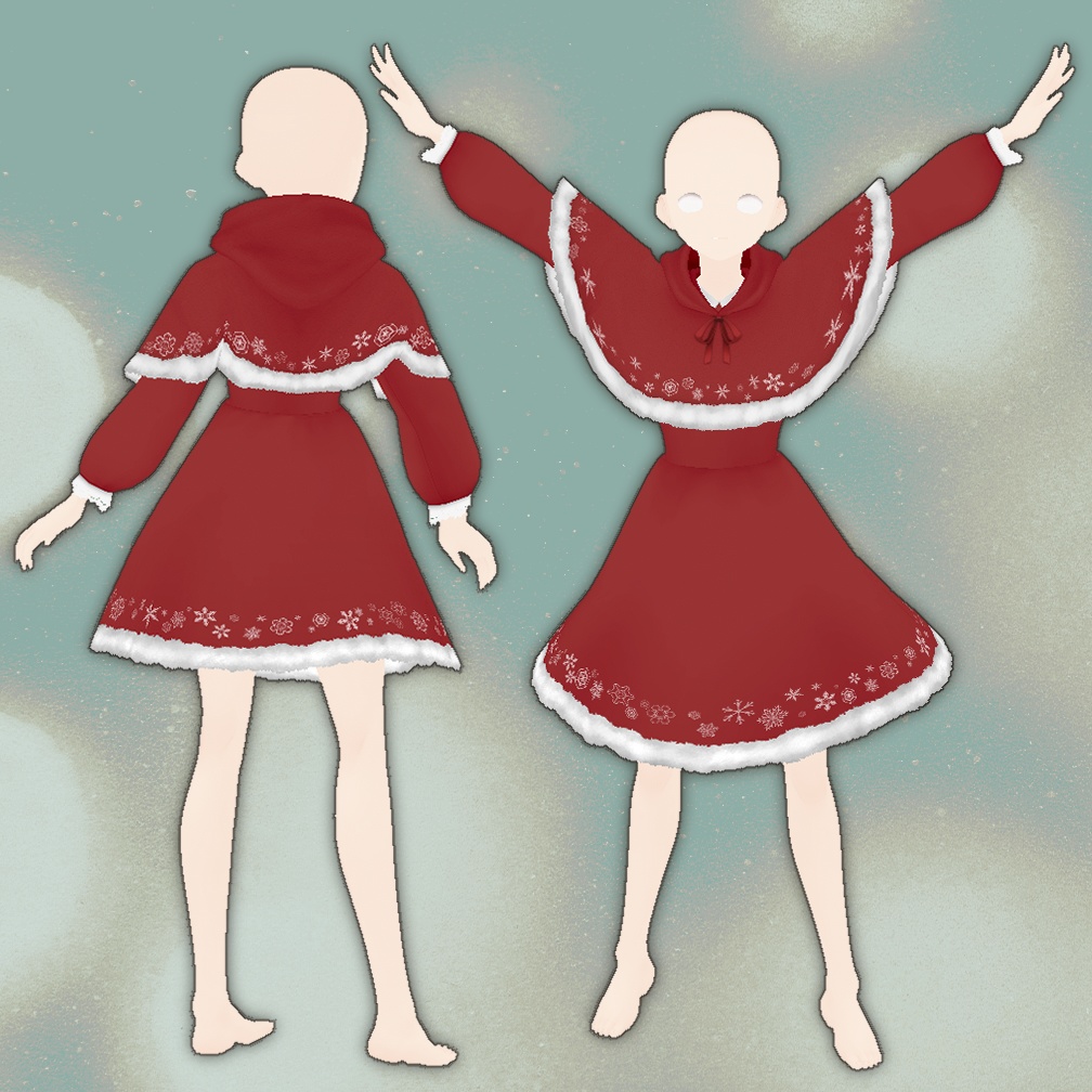 クリスマスワンピセット【VRoid向けテクスチャ】