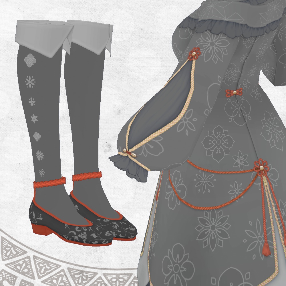 オリエンタルドレスセット【VRoid向けテクスチャ】