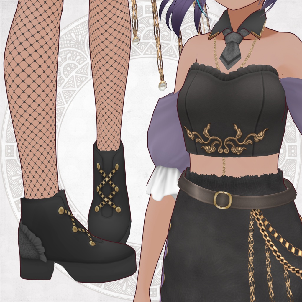 ガルクラオフショルセットアップ【VRoid向けテクスチャ】