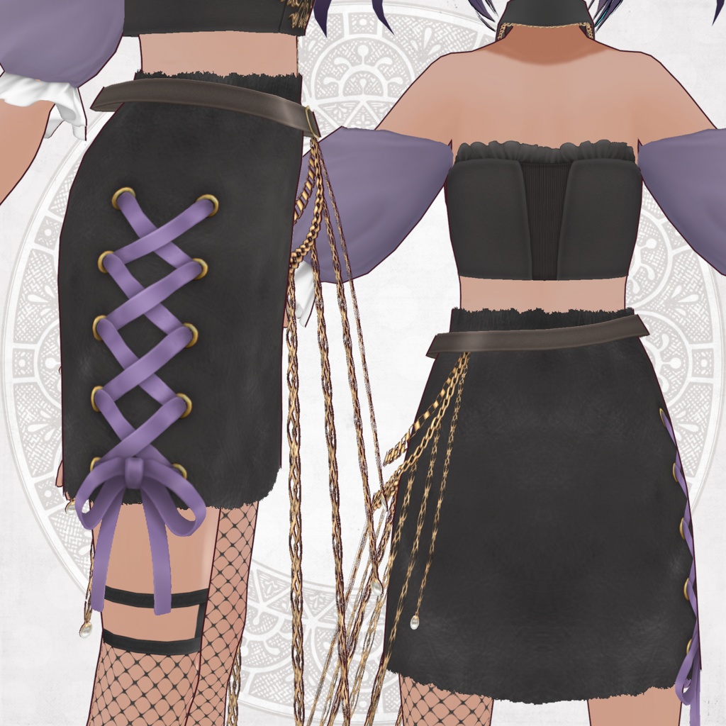 ガルクラオフショルセットアップ【VRoid向けテクスチャ】