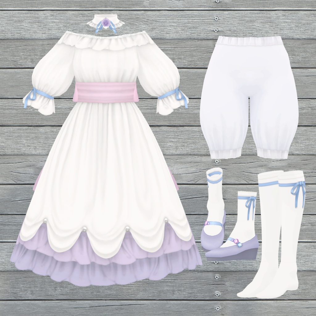 emnフェミニンドレス【VRoid向けテクスチャ】