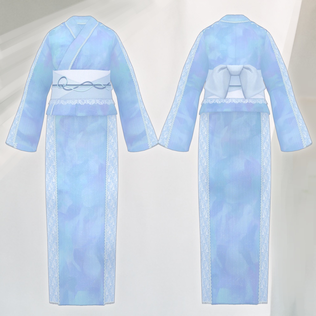 たゆたうクラゲの浴衣セット【VRoid向けテクスチャ】