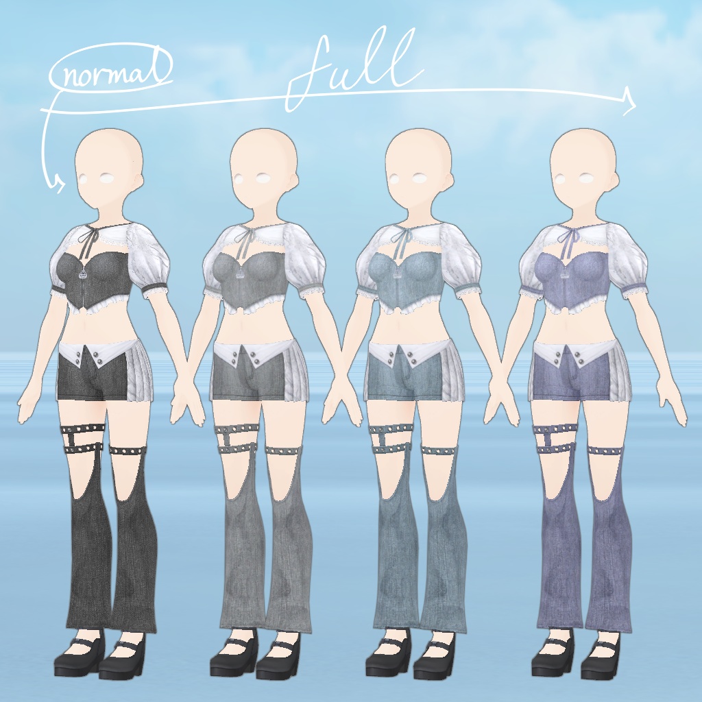 デニム風スイムウェア【VRoid向けテクスチャ】