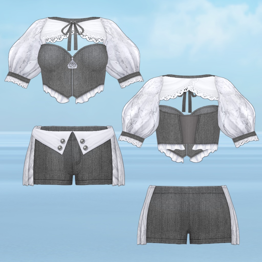 デニム風スイムウェア【VRoid向けテクスチャ】