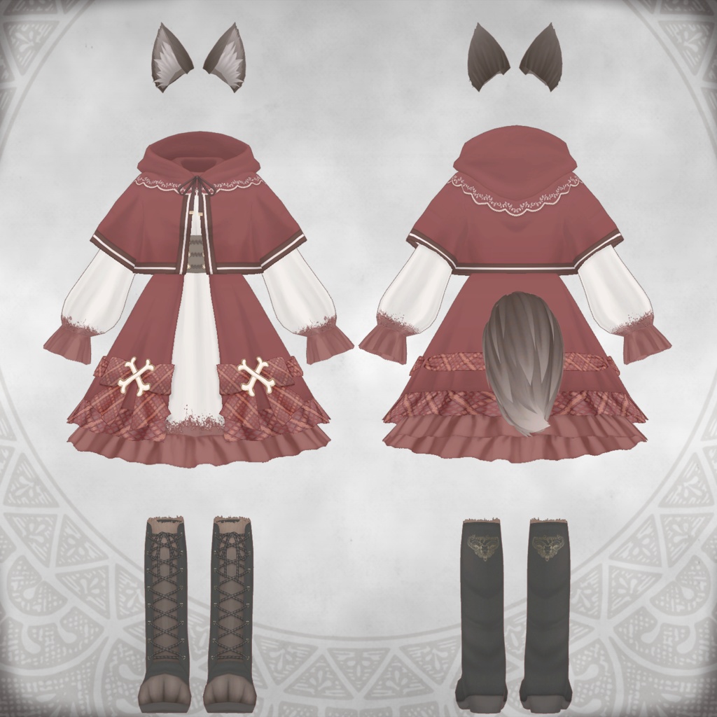 オオカミずきんセット【VRoidStudio】