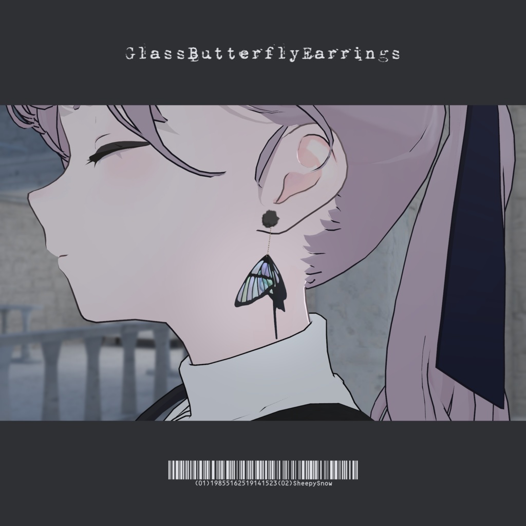 GlassButterflyEarrings【Lapwing&汎用】