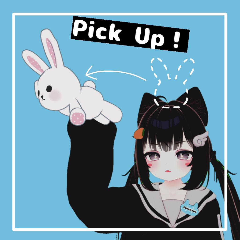 【無料】手が連動して動くうさぎ【VRChat向け】