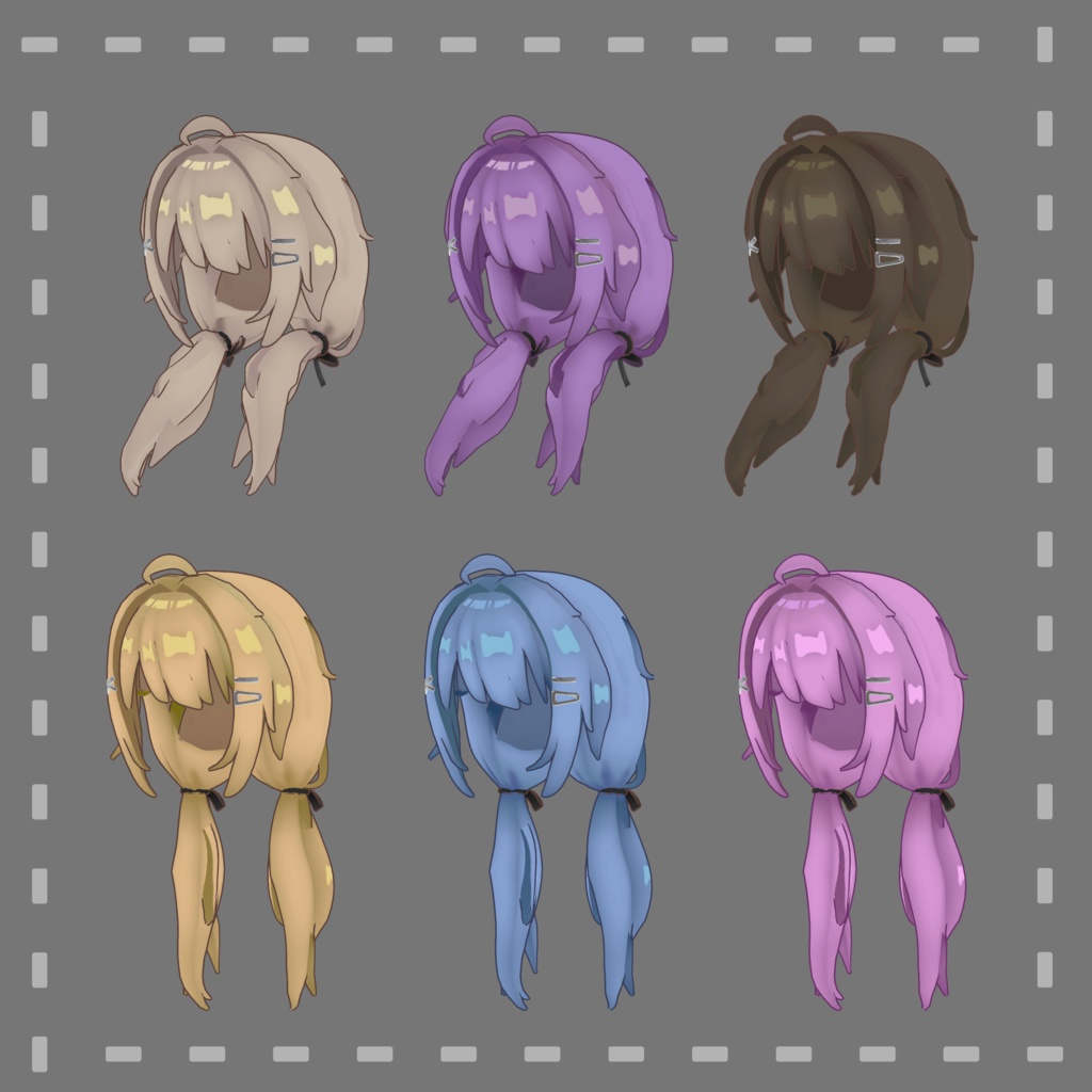 【キプフェル対応】ゆるめツインヘア【VRC向け】