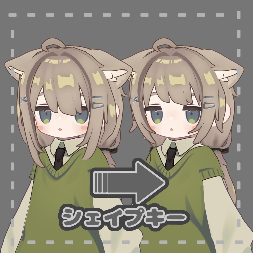 【キプフェル対応】ゆるめツインヘア【VRC向け】