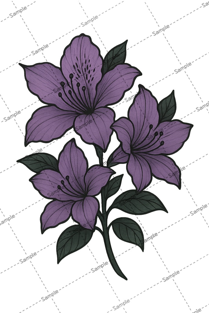 Tattoo No,01 ツツジ 2色