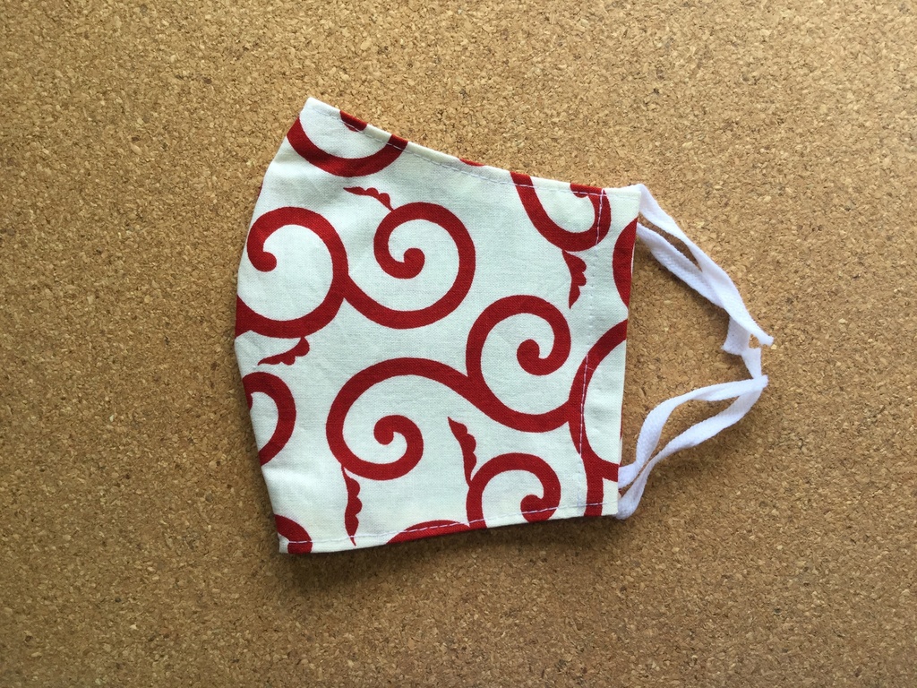 唐草模様 立体冷感マスク(紺)