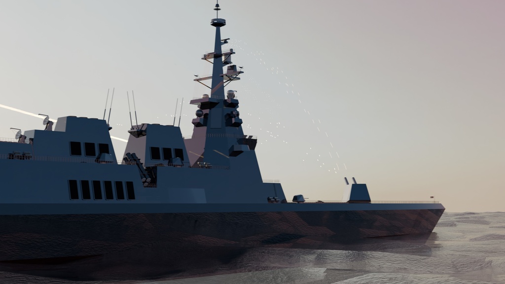 blenderで作ったオリジナルイージス艦