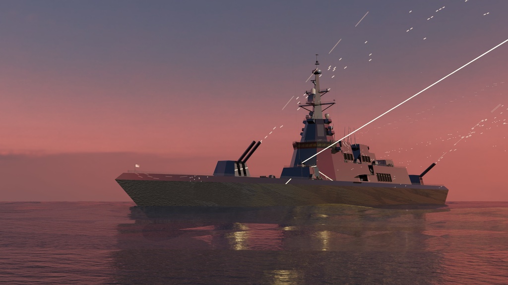 blenderで作ったオリジナルイージス艦