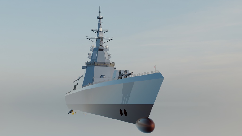 blenderで作ったオリジナルイージス艦