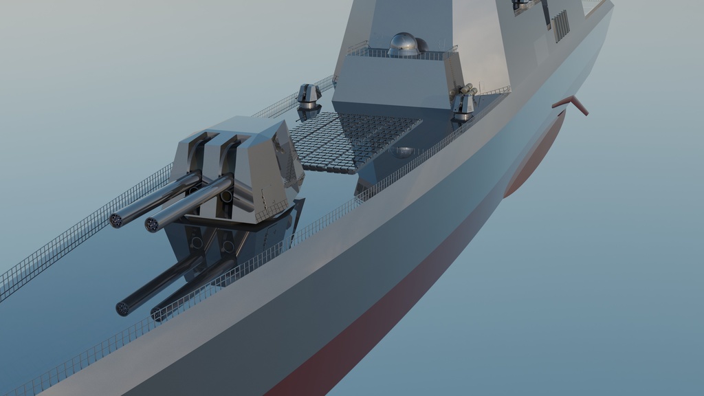 blenderで作ったオリジナルイージス艦