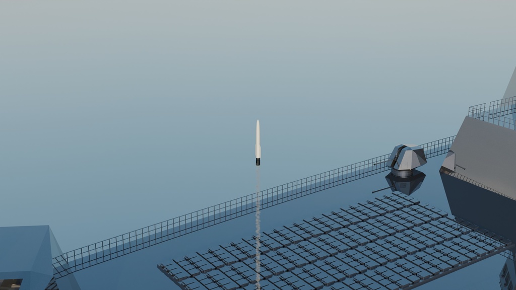 blenderで作ったオリジナルイージス艦