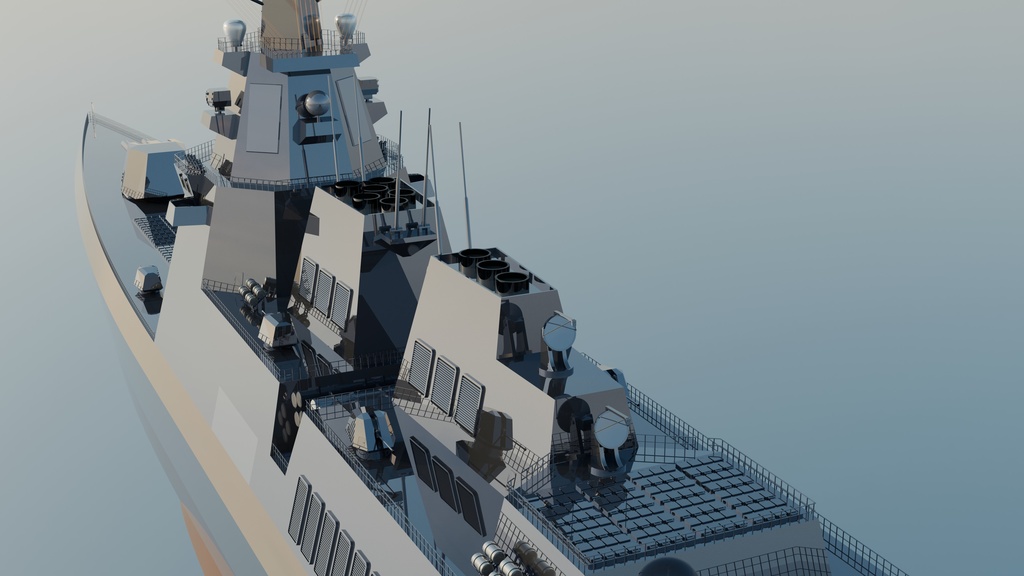 blenderで作ったオリジナルイージス艦