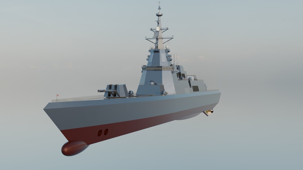 blenderで作ったオリジナルイージス艦