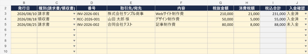 インボイス対応 請求書・領収書テンプレート【フリーランス・副業者向け Excel】