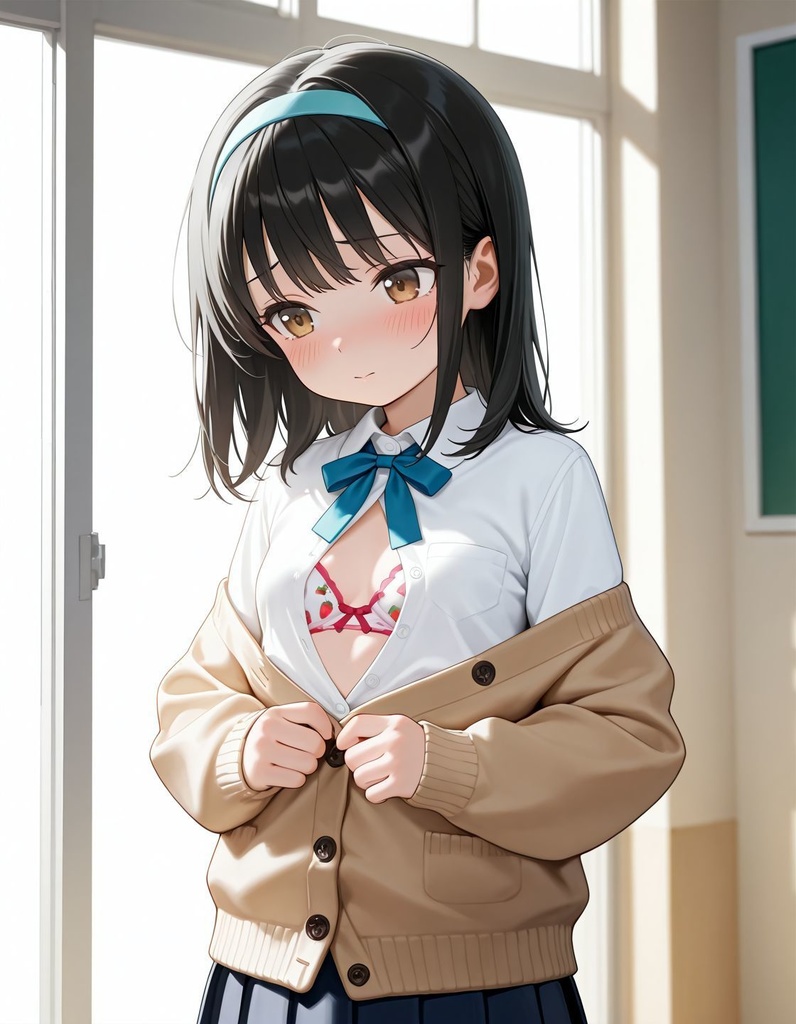 今日は、これしかなかったの💢、ブラもお揃いなんだよ