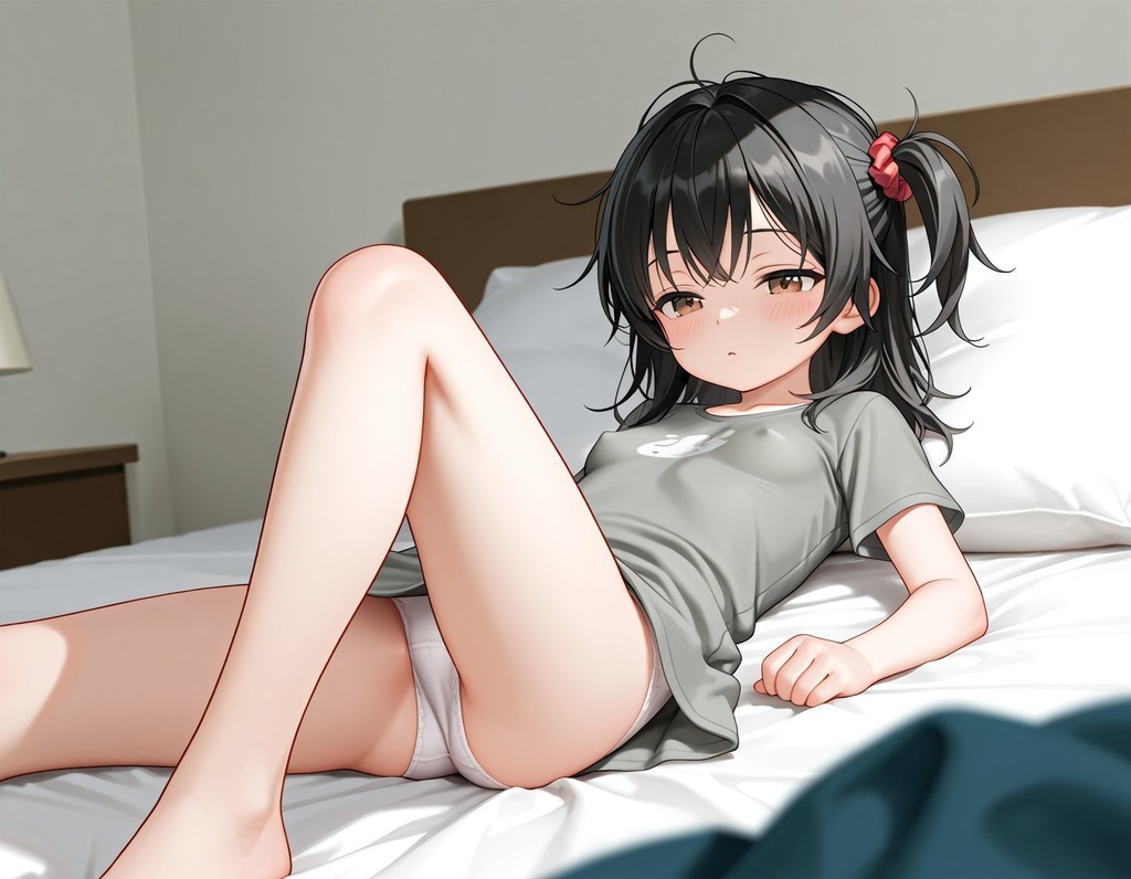 休みの日はTシャツだけで過ごします