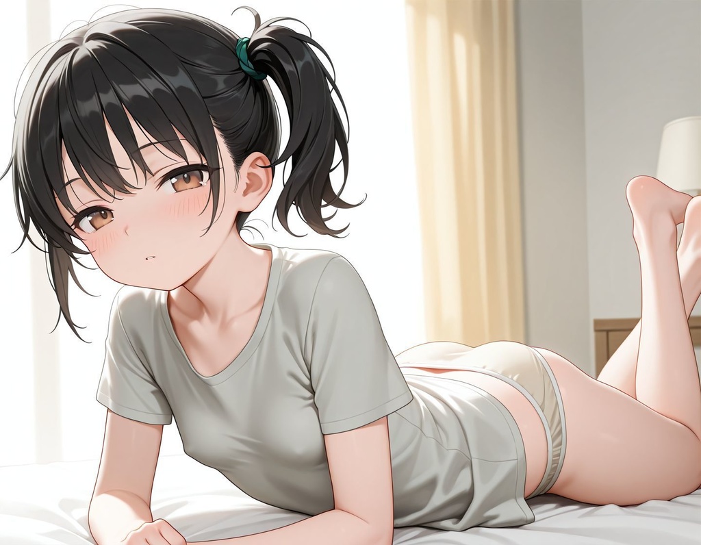 休みの日はTシャツだけで過ごします