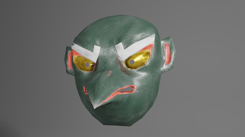 【3Dデータ】日本のおめん_5種盛り(天狗・狐・おかめ・般若・鴉天狗)